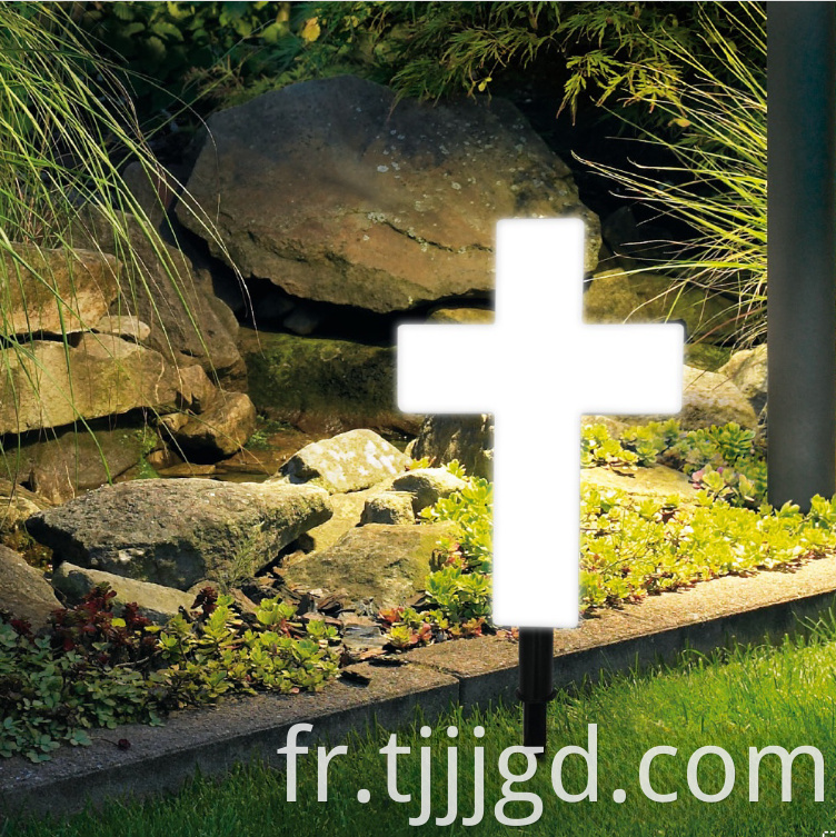 Solar Powered Cross Lawn Lamp